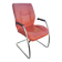 Orange leather cantilever tubular armchair