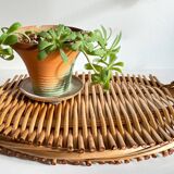 Vintage rattan presentation tray