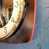 Vintage formica clock silent wall pendulum 60s "Black red"