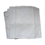 Set of 16 monogrammed linen thread towels