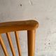 Set of 4 Scandinavian dining chairs in light wood.