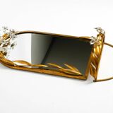 Metall wall mirror and matching shelf gold plated plated by Banci Firenze