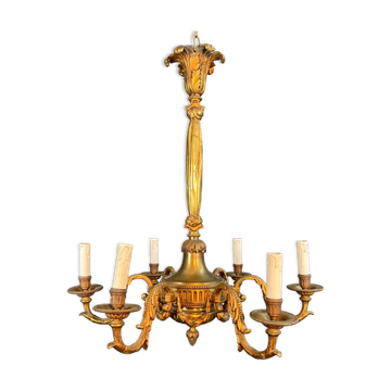 Bronze chandelier in Louis XVI style with 6 arms.