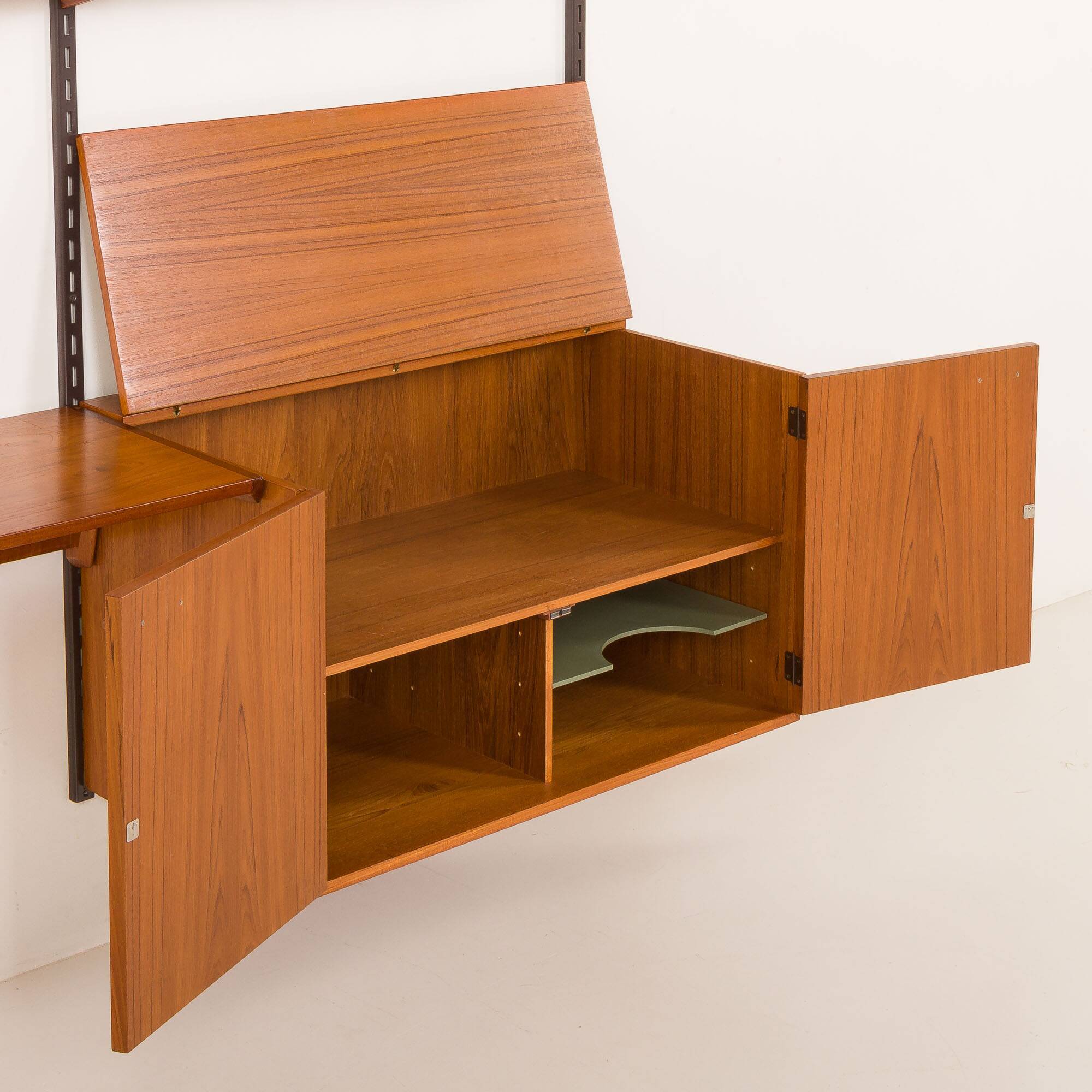 Kai Kristiansen home office shelving unit in teak for FM Mobler, 1960s