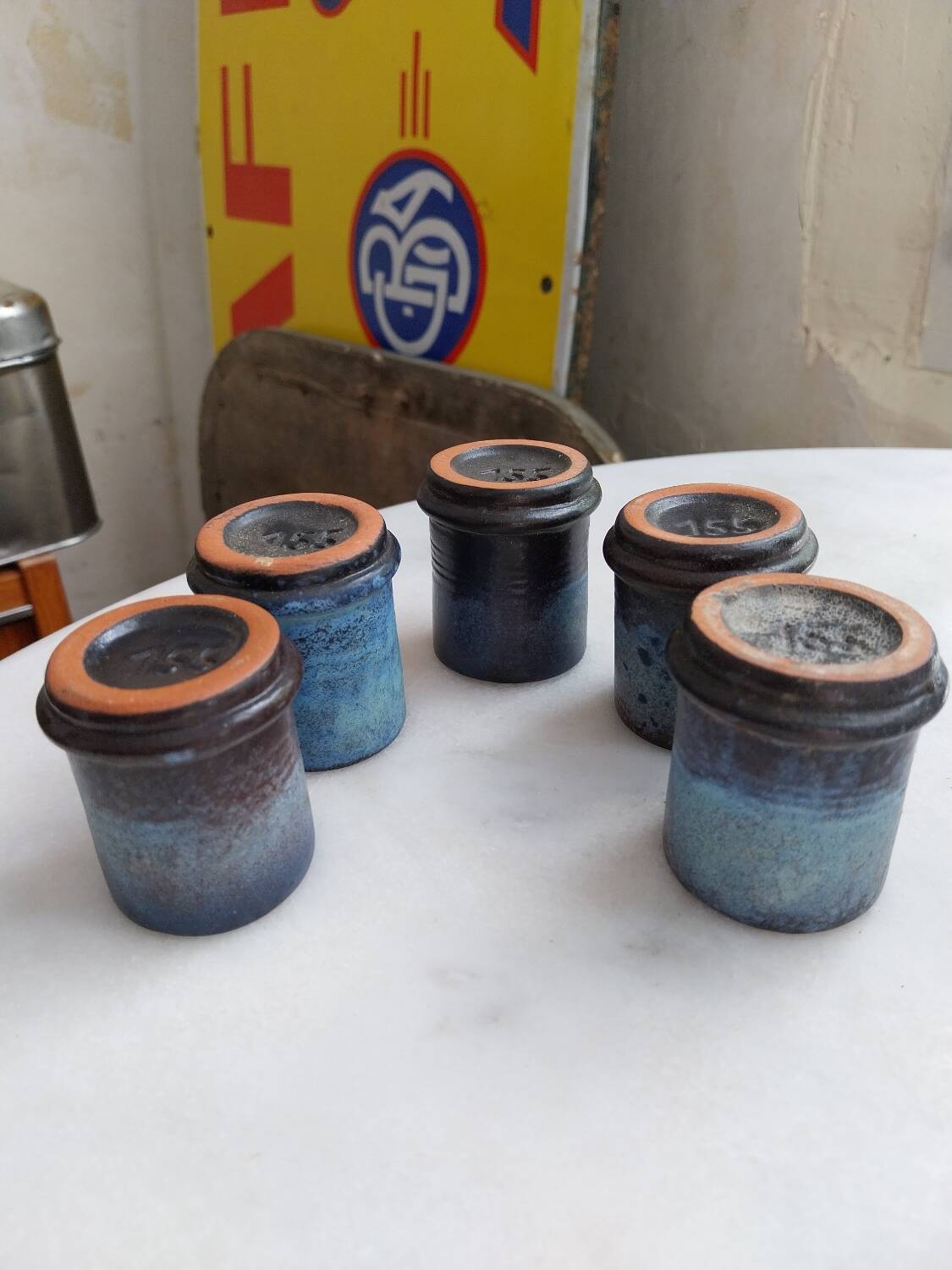 5 ceramic candle holders