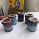 5 ceramic candle holders