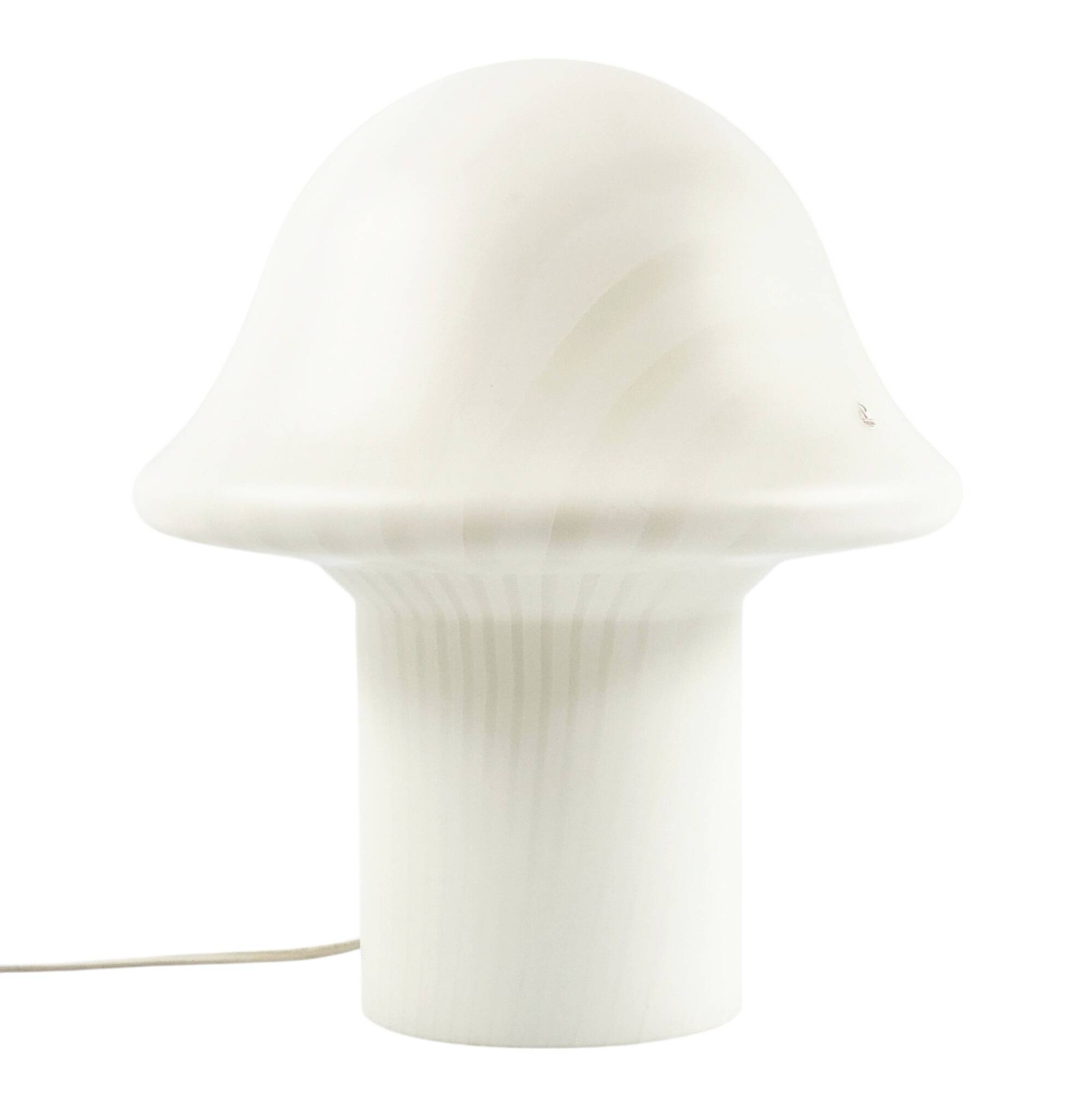 Large Mid Century Space Age Glass Mushroom Table Lamp from Peill & Putzler, Germany, 1970s