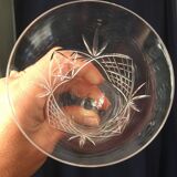 Set of 7 St-Louis crystal red wine glasses