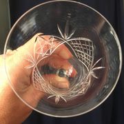 Set of 7 St-Louis crystal red wine glasses