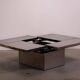 Table basse Belgo en métal brossé chromé