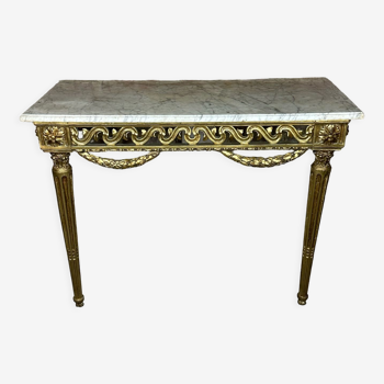 Louis XVI style console in carved wood eighteenth