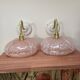 Paire d’appliques murales roses