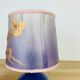 Pair of pink and blue ceramic fig lamps, dried flowers lampshade