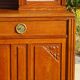 Vintage oak sideboard with sentry boxes and mirror