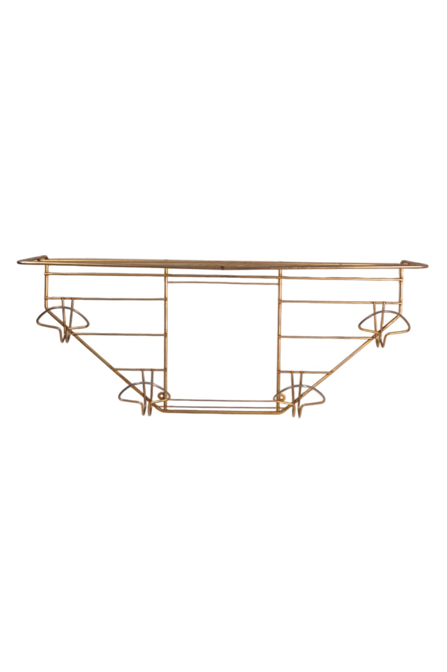 Golden wall coat rack