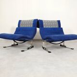 Chaises Saporiti Onda - daim bleu