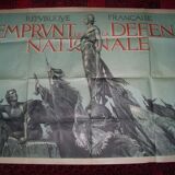 Old poster "3rd emprunt of the national defense " .. 1914/1918 war. 120x80cm.. ...    original poster ..... in tne.