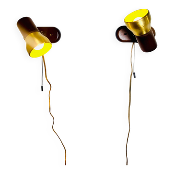 Brass And Amfrosia Wall Lamps By Temde Leuchten, Switzerland 1960S