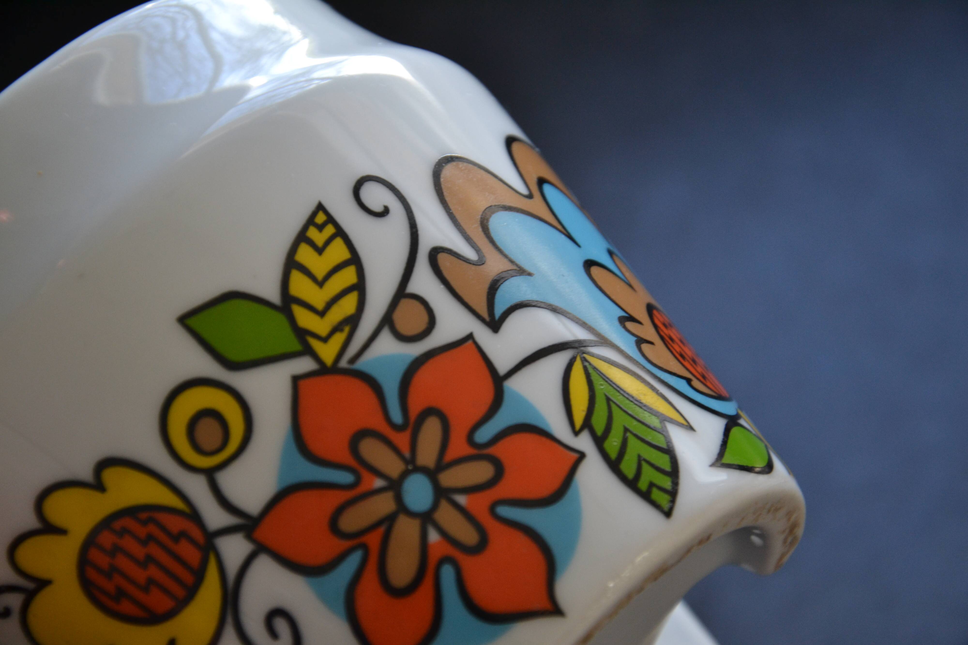 Vintage seventies colorful teapot