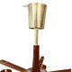 Scandinavian six-arm chandelier made of teak wood, Denmark, 1970s.