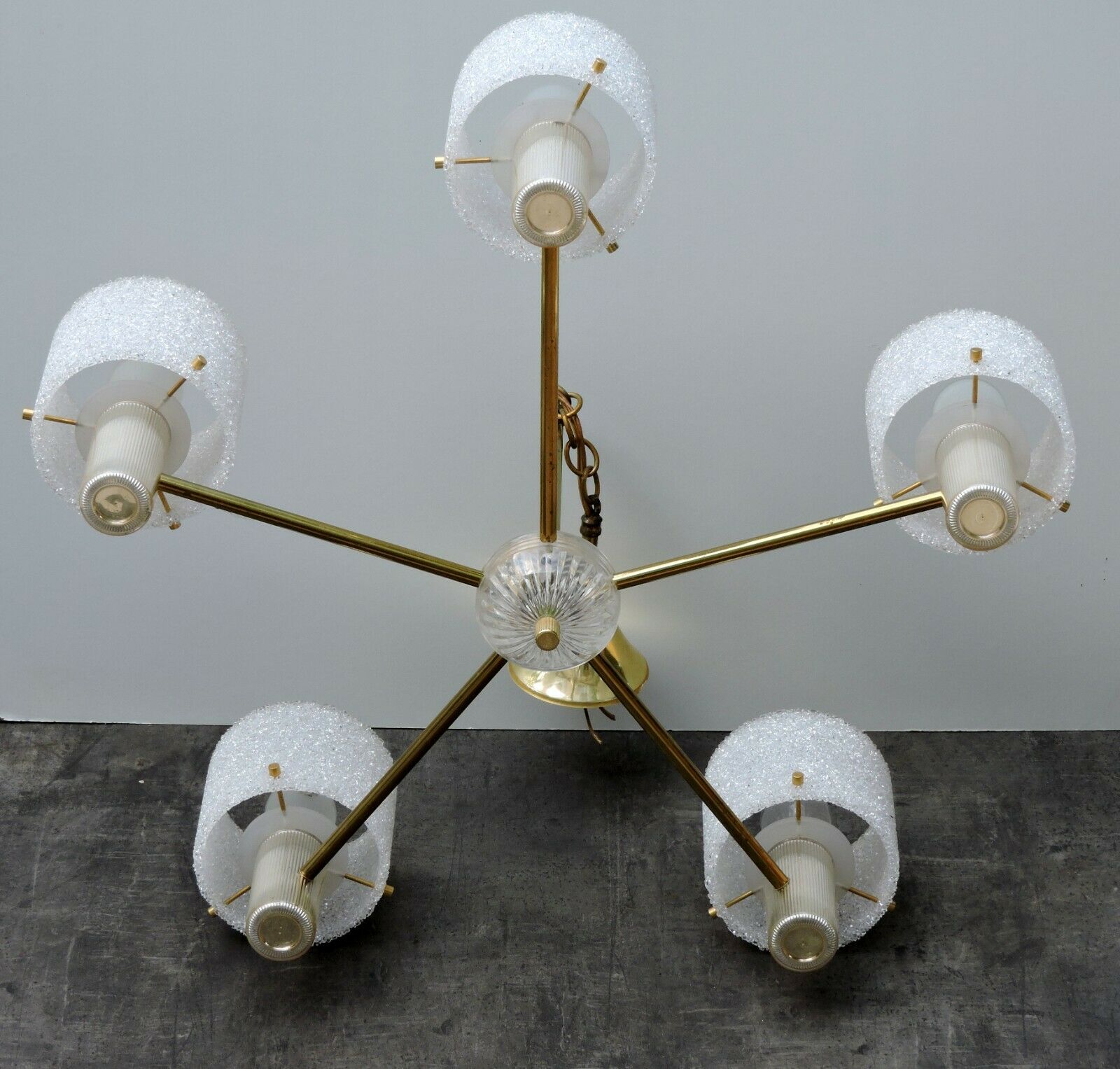 Lustre suspension Vintage Design Perplex 5 feux