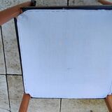 6 vintage faux leather and Scandinavian wood chairs