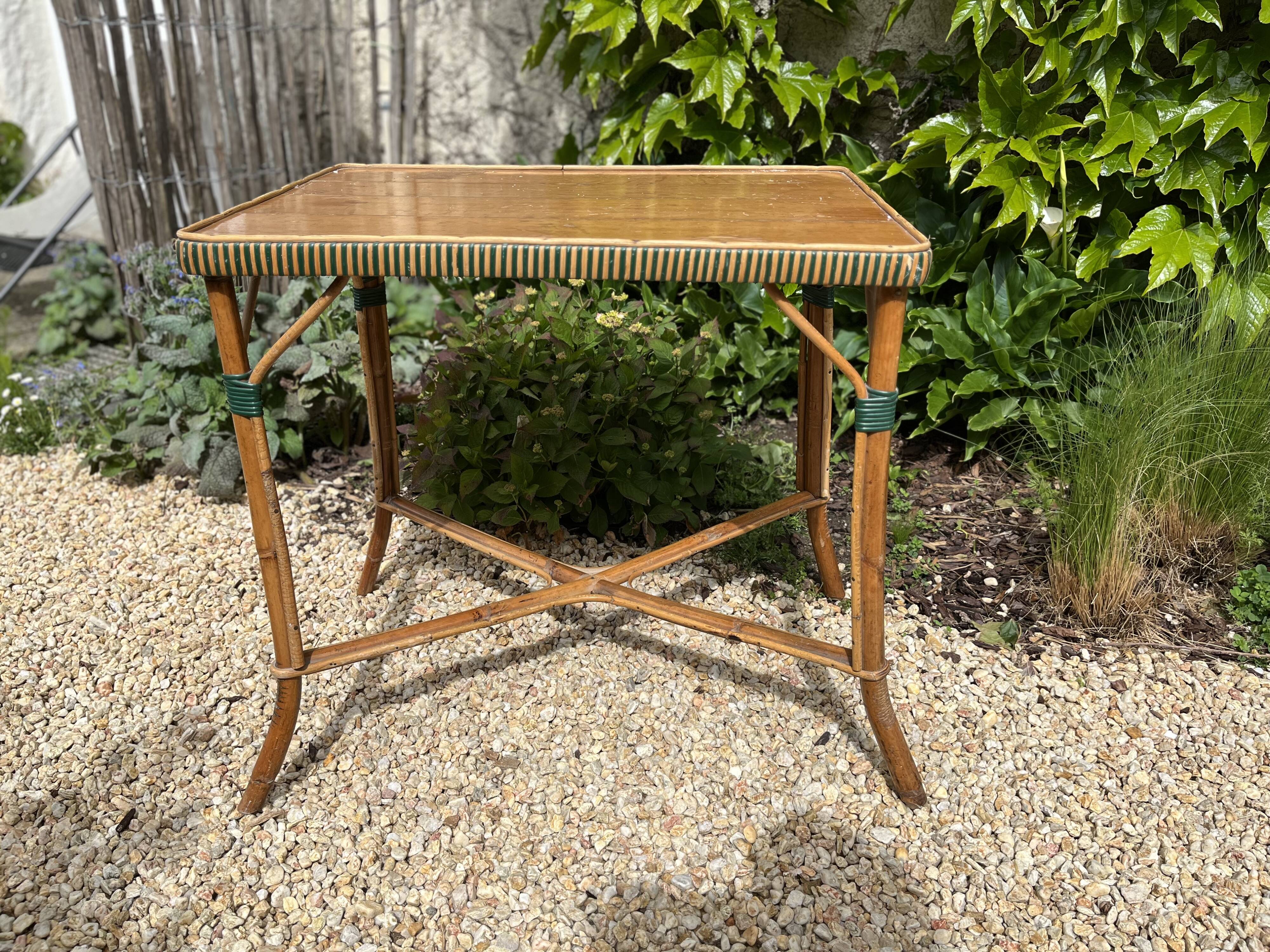 Rattan side table
