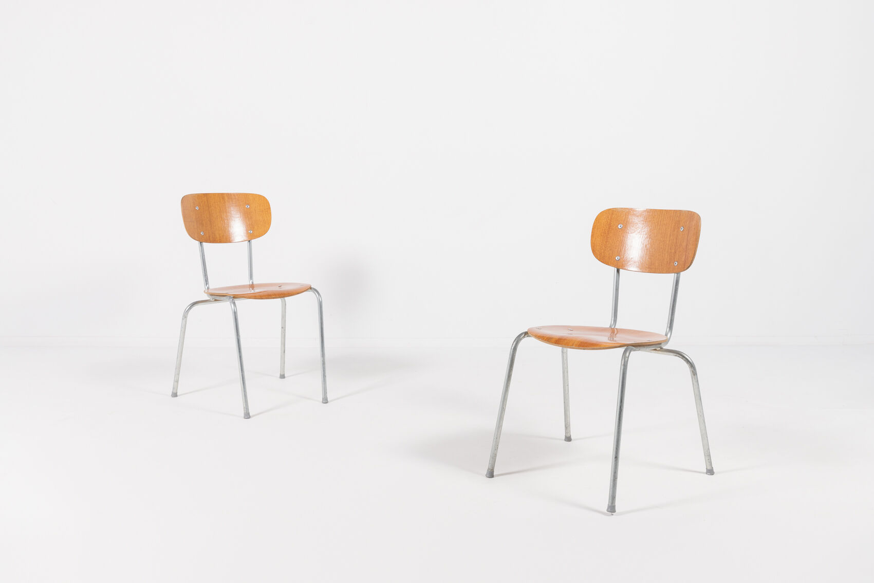Set of 4 Danish school chairs from the 1960s