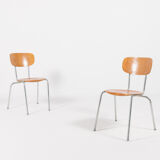 Set of 4 Danish school chairs from the 1960s