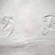 Old white cotton sheet with DP monogram and return days 2 x 3 m