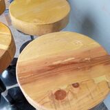 6 high bar stools wood and metal