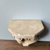 Small wall console shelf in vintage patinated plaster with baroque foliage