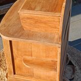 Art Deco bedside table in raw wood