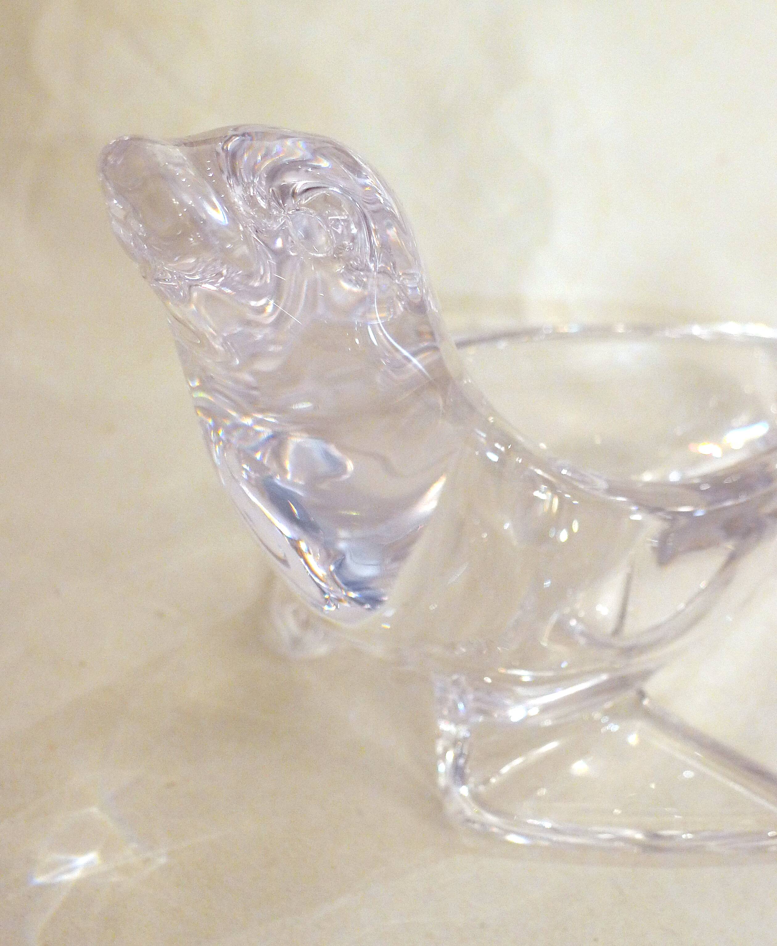 Sèvres crystal sea lion ashtray