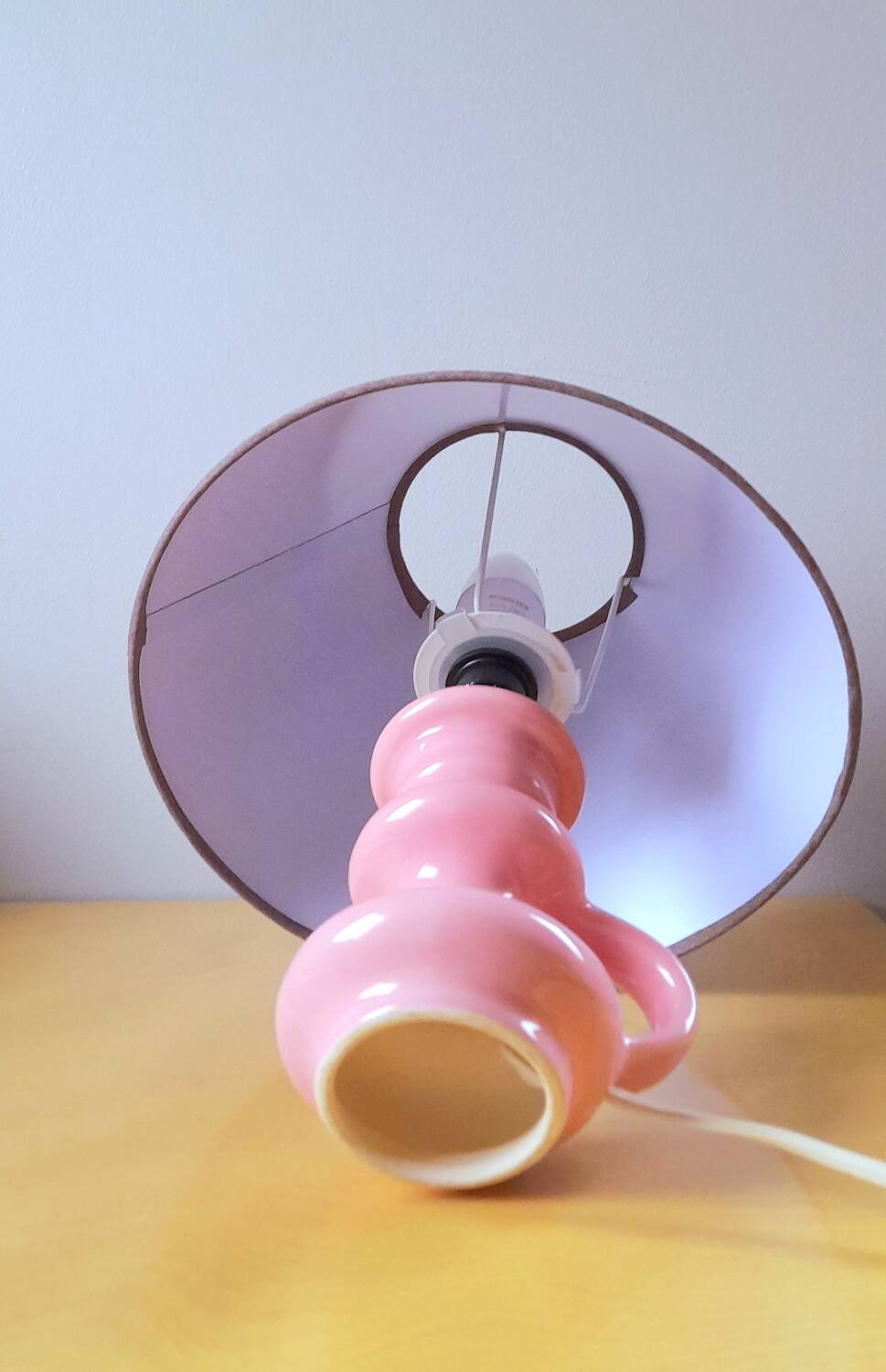 60s ceramic candle holder lamp