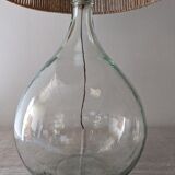 Vintage demijohn XL lamp in glass and jute rope
