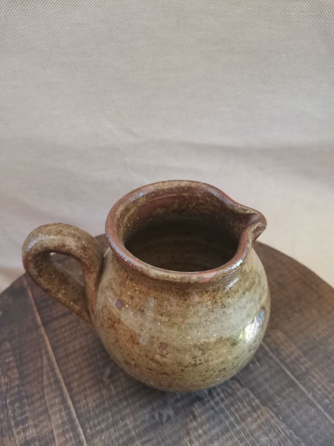 Vintage glazed stoneware pitcher