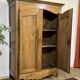 19th-century country wardrobe in blonde chestnut.