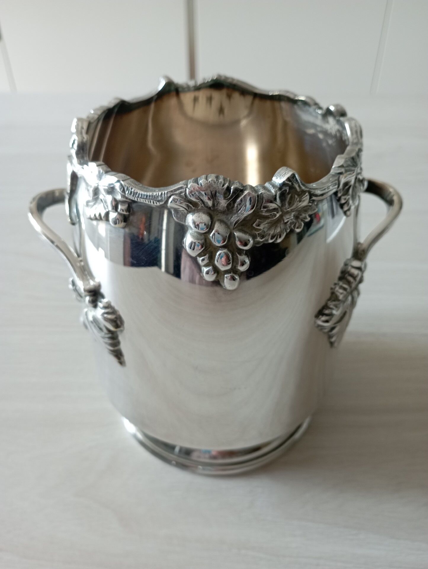Silver metal flower spike vase