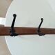 Vintage solid wood and metal wall coat rack