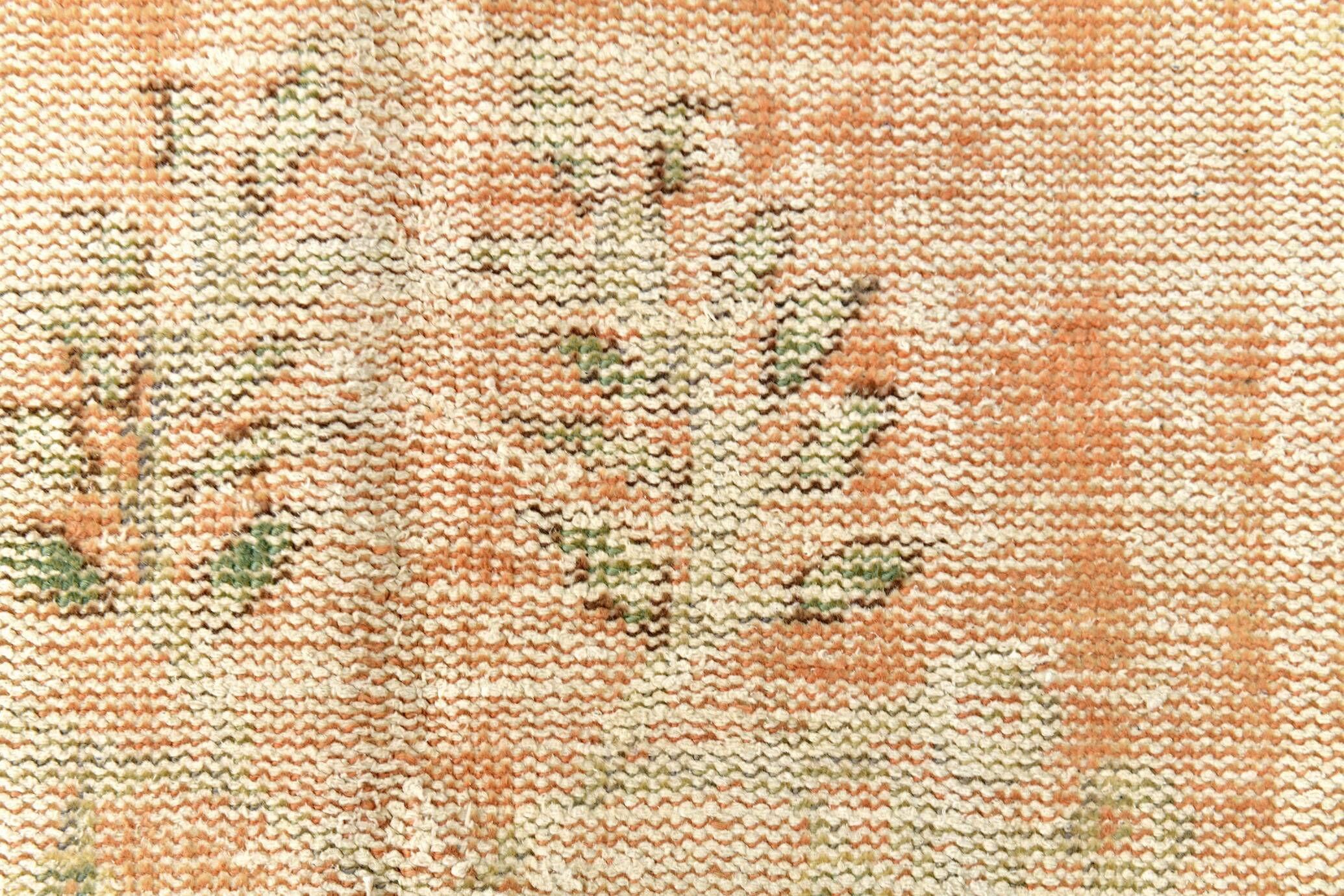 5x9 Vintage Oriental & Bordered Pattern Orange Turkish Rug, 170x274Cm
