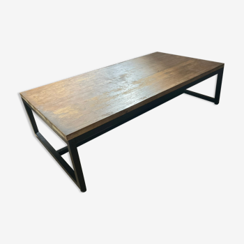Coffee table wood exotic and metal