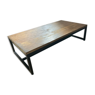 Coffee table wood exotic and metal