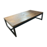 Table basse bois exotique et métal