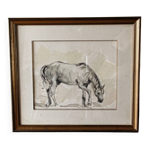 Equestrian watercolour, signed DEM (Denis Moulin)
