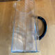 Old pichet arcoroc model octime transparent glass + black handle wine