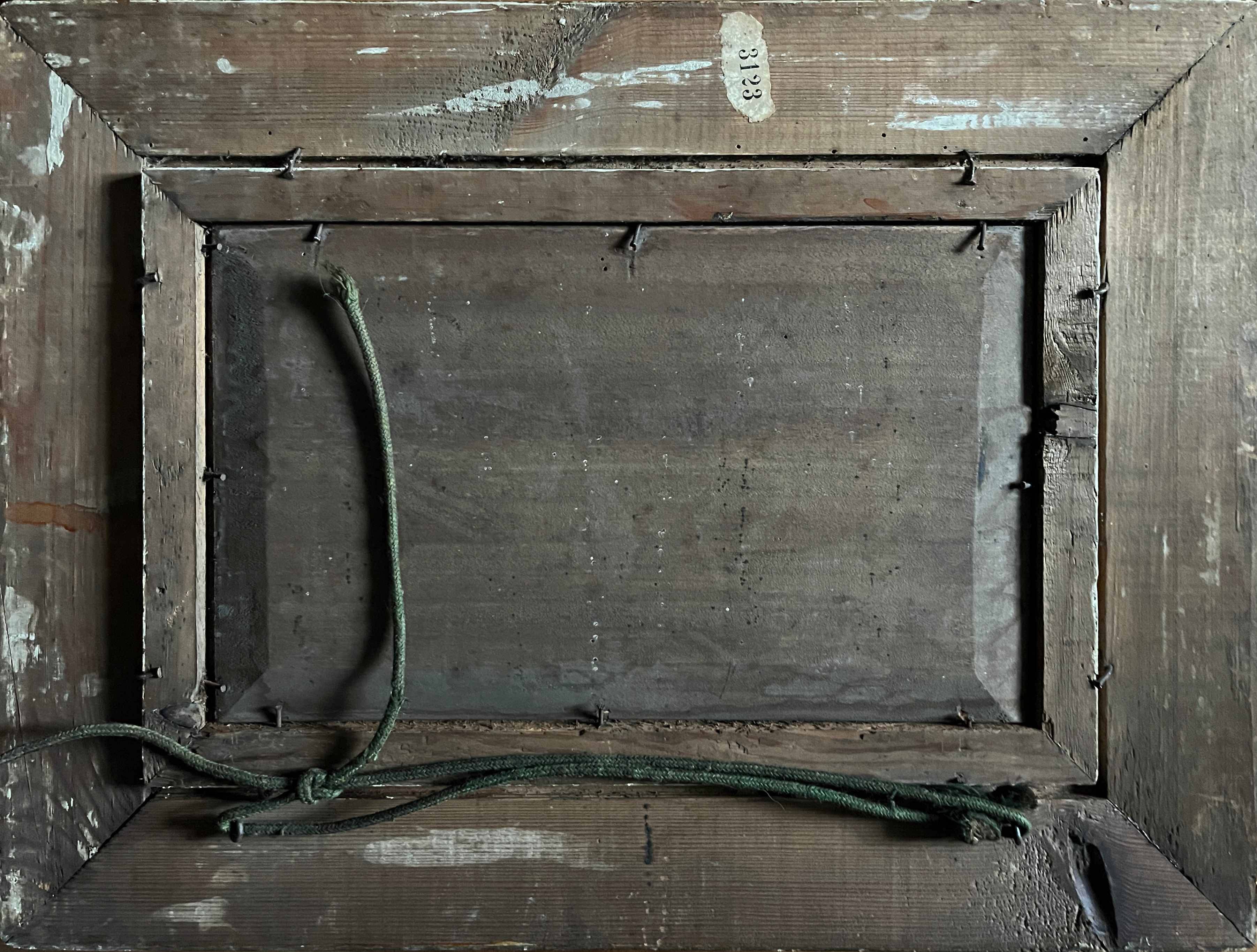 HST painting "Winter landscape with rider" signed Alberty XIX° + frame