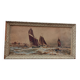 Marine watercolor 1890 by thomas bush hardy, sailing boats near the coast
