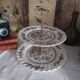 Vintage two-tier serving dish made in England by Myott.