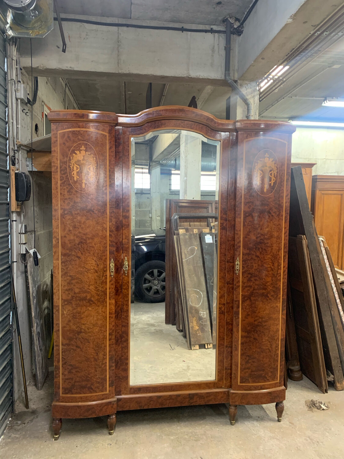 19th Century Marquetry Mirror Cabinet